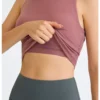 LuluYoga Top Women Tank Top Gym Sports Top Fitness Workout Underwear Vest Womens Clothing Long Style Jogging Bra with Chest Pad 5